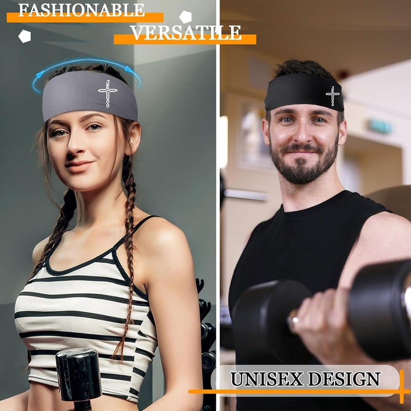 FACITE Headbands for Men Women 3pcs Sweat Bands Headbands Men Sweatbands Women - Image 4